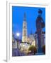 Night Illumination, Tower of Onze Lieve Vrouwekathedraal, Antwerp, Flanders, Belgium, Europe-Christian Kober-Framed Photographic Print