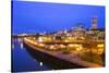 Night Image of Cherry Blossoms and Water Front Park, Willamette River, Portland Oregon-Craig Tuttle-Stretched Canvas