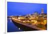 Night Image of Cherry Blossoms and Water Front Park, Willamette River, Portland Oregon-Craig Tuttle-Framed Photographic Print