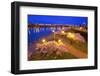 Night Image of Cherry Blossoms and Water Front Park, Willamette River, Portland Oregon.-Craig Tuttle-Framed Photographic Print