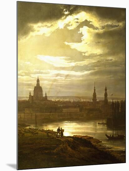 Night in Dresden-Johan Dahl-Mounted Giclee Print