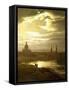Night in Dresden-Johan Dahl-Framed Stretched Canvas