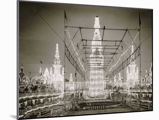 Night in Luna Park, Coney Island, N.Y.-null-Mounted Photo