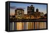 Night in Milwaukee-benkrut-Framed Stretched Canvas