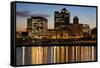 Night in Milwaukee-benkrut-Framed Stretched Canvas