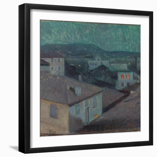 Night in Nice, 1891 (Oil on Canvas)-Edvard Munch-Framed Giclee Print