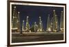 Night in the Oil Fields, Oklahoma-null-Framed Art Print