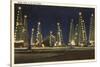 Night in the Oil Fields, Oklahoma-null-Stretched Canvas