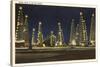 Night in the Oil Fields, Oklahoma-null-Stretched Canvas