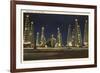 Night in the Oil Fields, Oklahoma-null-Framed Premium Giclee Print