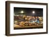 Night Industrial Port.  Containers and Trucks-soleg_1974-Framed Photographic Print