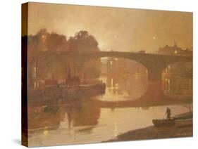 Night, Kew Bridge, 1989-Trevor Chamberlain-Stretched Canvas