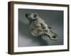 Night Lamp in Bronze in Shape of Black Person's Head and Inlaid Silver-null-Framed Giclee Print