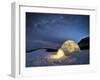 Night Landscape with a Snow Igloo with Light. Extreme House. Winter in the Mountains. Sky with the-Kotenko Oleksandr-Framed Photographic Print