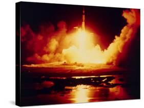 Night Launch of Apollo 17-null-Stretched Canvas