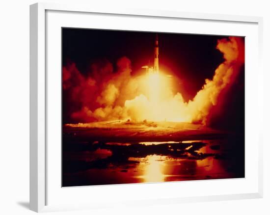 Night Launch of Apollo 17-null-Framed Photographic Print