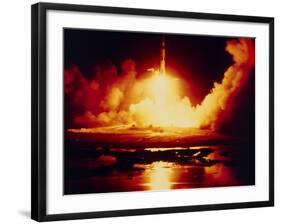 Night Launch of Apollo 17-null-Framed Photographic Print