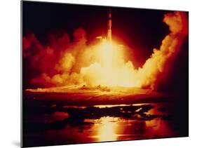 Night Launch of Apollo 17-null-Mounted Photographic Print