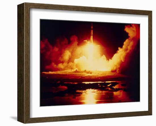 Night Launch of Apollo 17-null-Framed Photographic Print