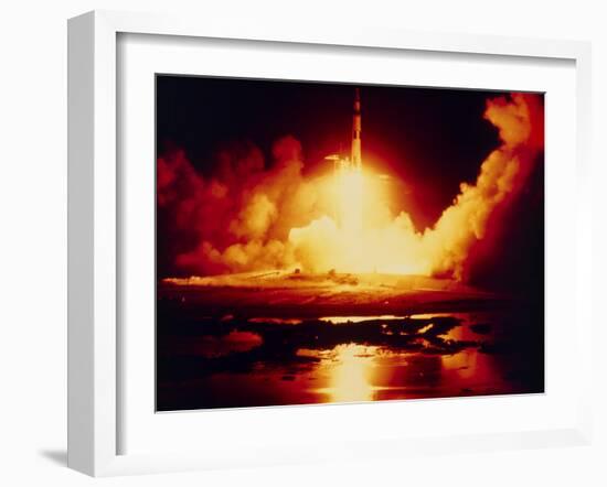 Night Launch of Apollo 17-null-Framed Photographic Print
