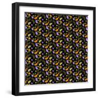 Night Leaves pattern-Claire Huntley-Framed Giclee Print