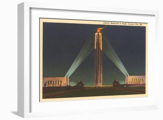 Night, Liberty Memorial, Kansas City, Missouri-null-Framed Art Print