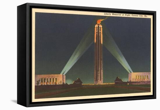 Night, Liberty Memorial, Kansas City, Missouri-null-Framed Stretched Canvas