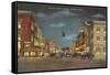 Night, Liberty Street, Wooster, Ohio-null-Framed Stretched Canvas