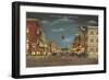 Night, Liberty Street, Wooster, Ohio-null-Framed Art Print