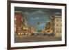 Night, Liberty Street, Wooster, Ohio-null-Framed Premium Giclee Print