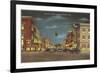 Night, Liberty Street, Wooster, Ohio-null-Framed Premium Giclee Print