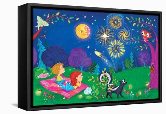 Night Light - Turtle-Elisa Chavarri-Framed Stretched Canvas