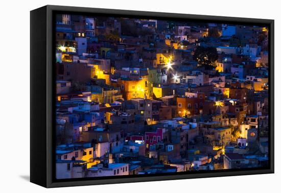 Night Lighting of the City of Guanajuato-Terry Eggers-Framed Stretched Canvas