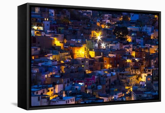 Night Lighting of the City of Guanajuato-Terry Eggers-Framed Stretched Canvas