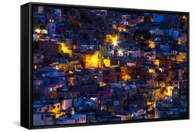 Night Lighting of the City of Guanajuato-Terry Eggers-Framed Stretched Canvas