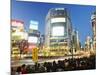 Night Lights at Shibuya Crossing, Shibuya Ward, Tokyo, Japan, Asia-Christian Kober-Mounted Photographic Print