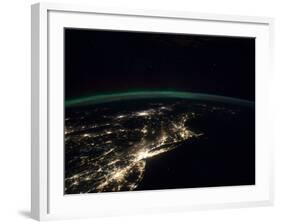 Night Lights from the Philadelphia-New York City-Boston Corridor-null-Framed Photo