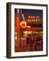 Night lights of Pike Place Market in Seattle, Washington, USA-Janis Miglavs-Framed Photographic Print