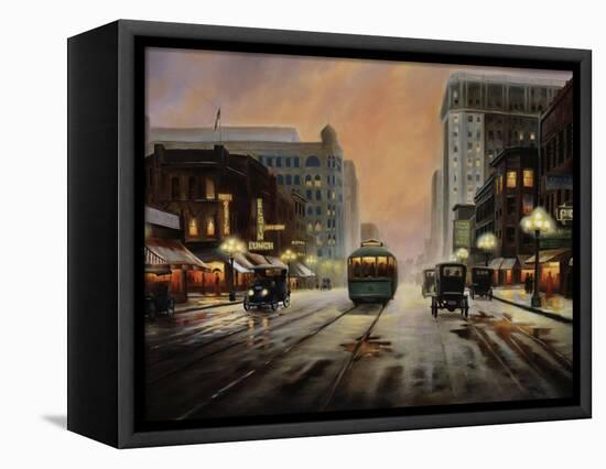 Night Lights-Leo Stans-Framed Stretched Canvas