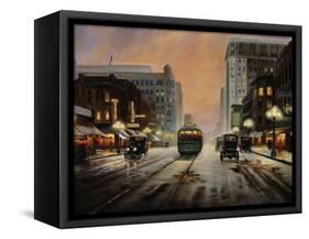 Night Lights-Leo Stans-Framed Stretched Canvas