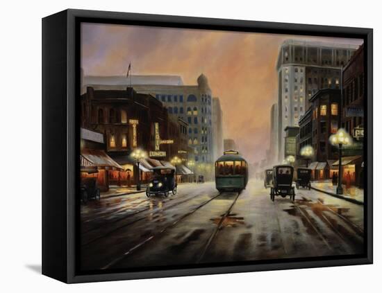 Night Lights-Leo Stans-Framed Stretched Canvas