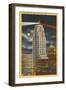 Night, Lincoln Tower, Ft. Wayne, Indiana-null-Framed Art Print