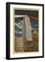 Night, Lincoln Tower, Ft. Wayne, Indiana-null-Framed Art Print