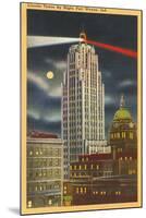 Night, Lincoln Tower, Ft. Wayne, Indiana-null-Mounted Art Print