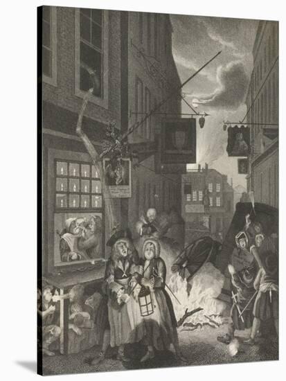 Night - London-William Hogarth-Stretched Canvas