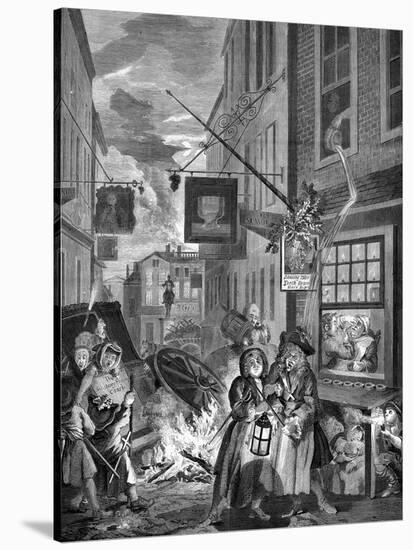 Night - London-William Hogarth-Stretched Canvas