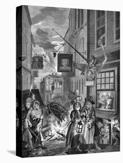 Night - London-William Hogarth-Stretched Canvas