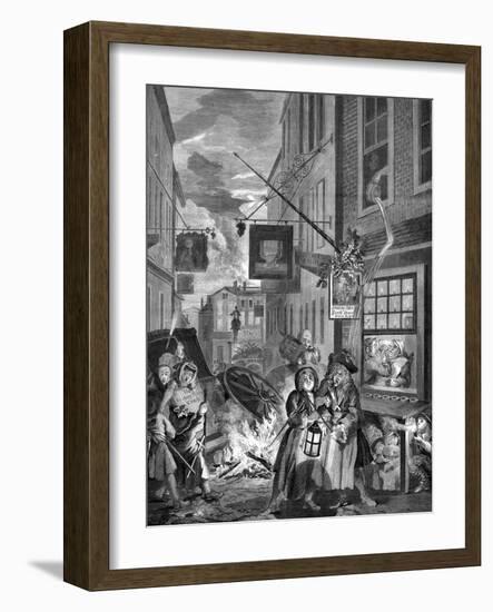 Night - London-William Hogarth-Framed Giclee Print