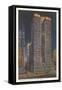 Night, Magnolia Building, Dallas, Texas-null-Framed Stretched Canvas