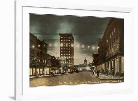 Night, Main Street, Columbia, South Carolina-null-Framed Premium Giclee Print